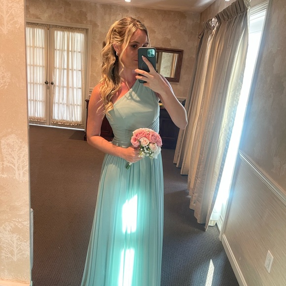 David's Bridal Dresses & Skirts - Elegant One-Shoulder Blue Dress